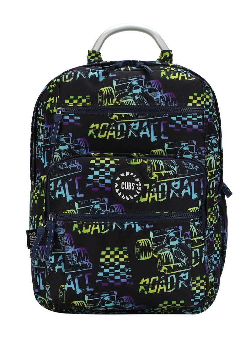 CUBS Cars Print Waterproof Kids 36L Backpack with zip closure Ideal for 8-15 years age group, Compatible with 15" Laptop - Image 1