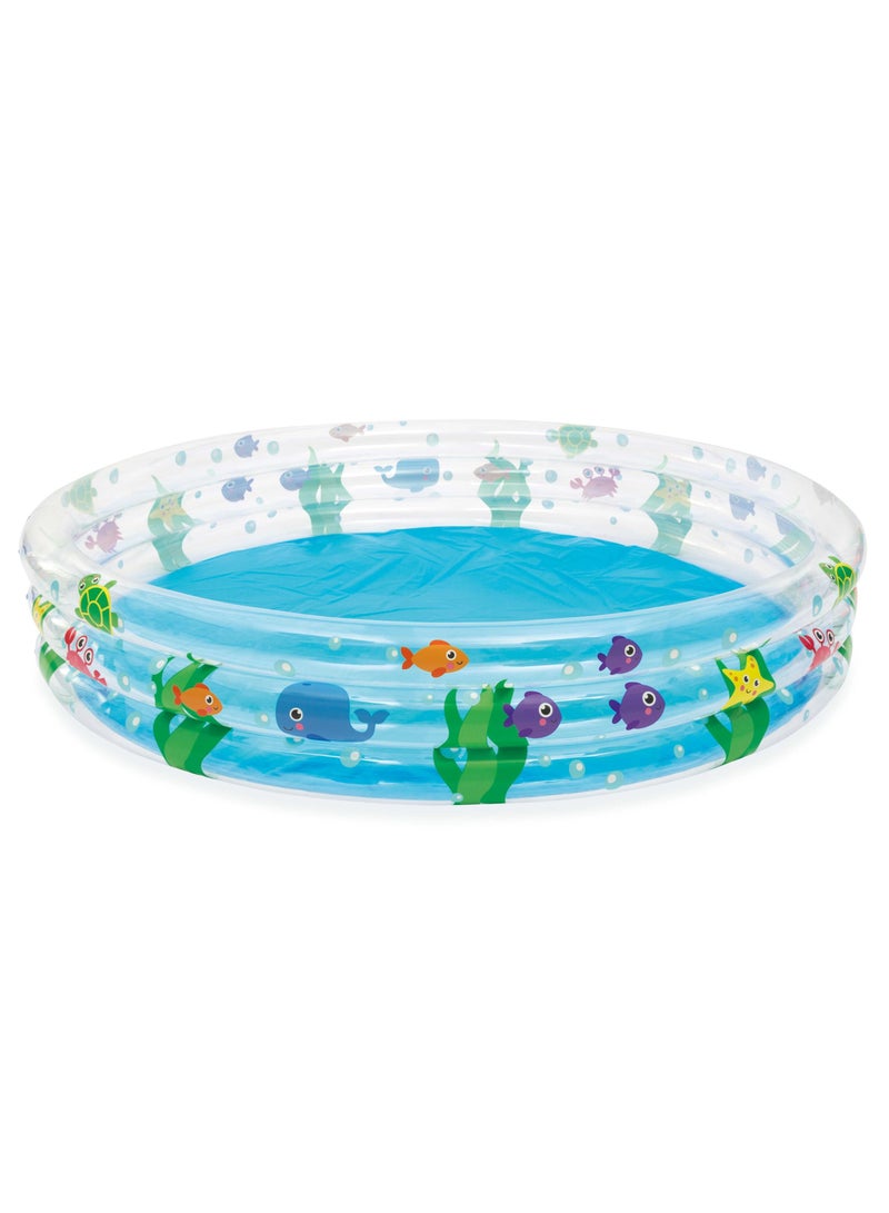 Bestway Deep Dive 3-Ring Sea Life-Themed Inflatable Pool 183x33cm | Kiddie Pool | Easy to Set Up | Backyard Pool | Family Pool Perfect for Summer - Image 2