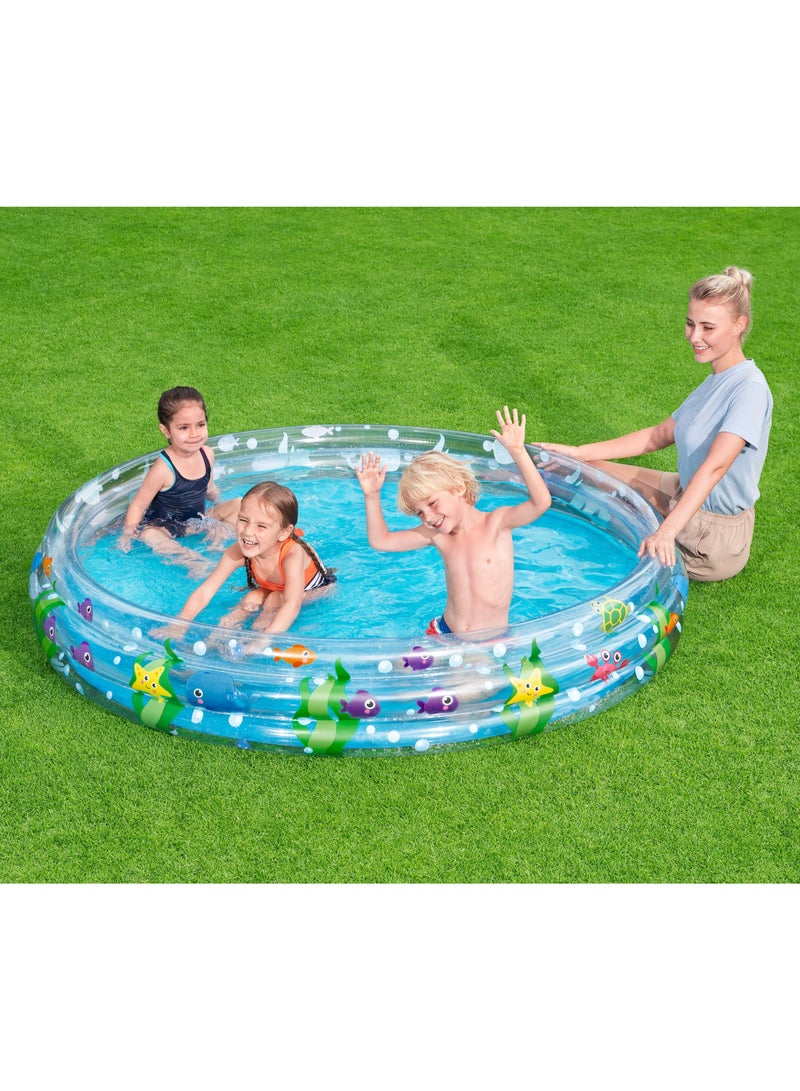 Bestway Deep Dive 3-Ring Sea Life-Themed Inflatable Pool 183x33cm | Kiddie Pool | Easy to Set Up | Backyard Pool | Family Pool Perfect for Summer - Image 3