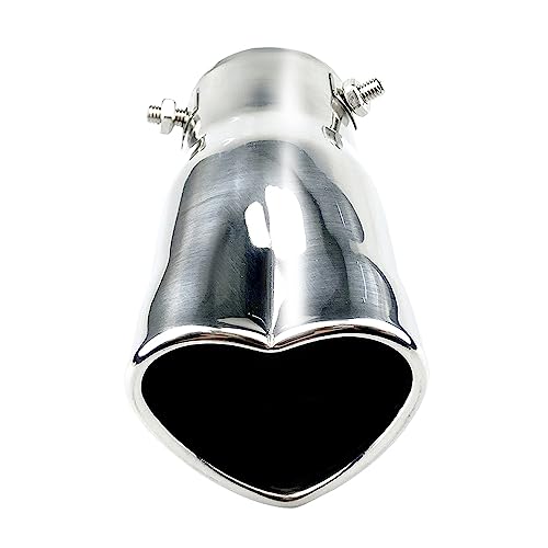 OtpOutopa Car Exhaust Tip 2.5 inch Inlet, Universal Heart Shaped Exhaust Pipe Straight Muffler Tip Modification Tail Pipe Stainless Steel Tail Throat, Adjustable Thickened Pipe - Image 5