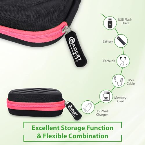 GadgetBite Earphone Carrying EVA Case for Earphones, Headset, Pen Drives, SD Cards - (Carry case only) (Pink) - Image 3
