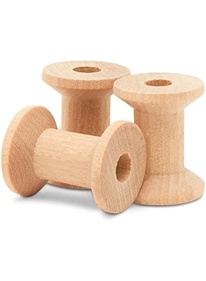 Arabest Hourglass Wooden Spools 1-1/8 x 7/8-inch Pack of 25 Birch Wood spools for Crafts and Unfinished Wood Ornaments by - Image 1