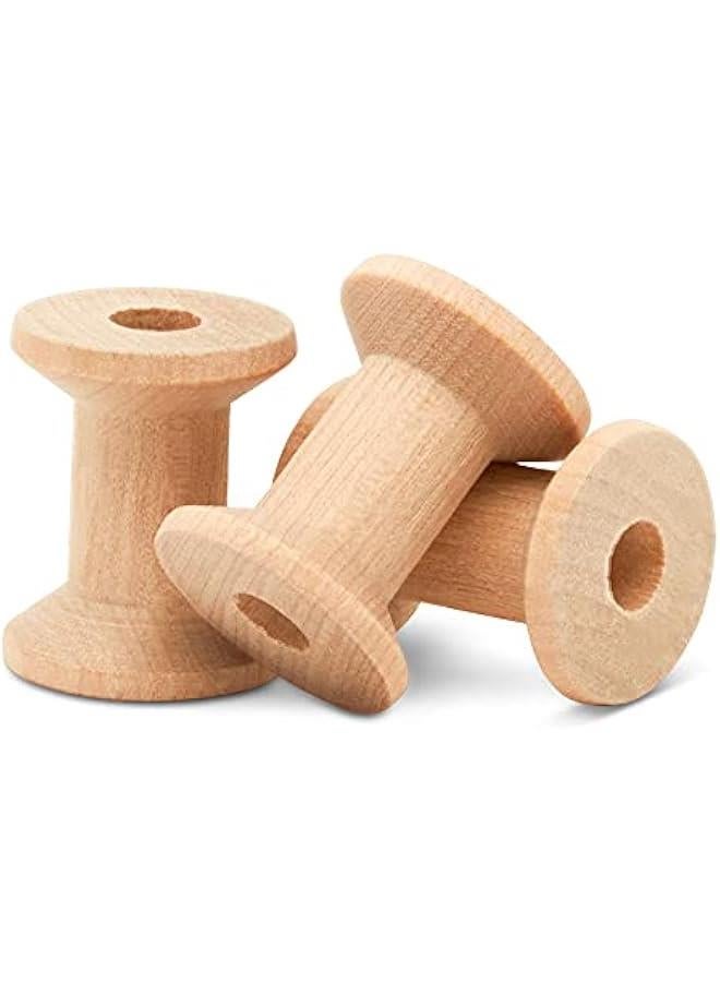Arabest Hourglass Wooden Spools 1-1/8 x 7/8-inch Pack of 25 Birch Wood spools for Crafts and Unfinished Wood Ornaments by - Image 3