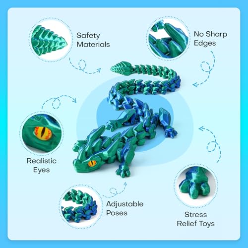 SYEFKJSA 12PCS 3D Printed Dragon Eggs with Dragon Inside Mini Dragon Egg Set Articulated Crystal Fidget Toys for Home Office Desk Decor Easter Basket Essentials Stuffers Series B - Image 5