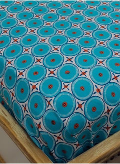 Home-Tex Design 3 Piece Hometex Design 100% Cotton Printed Flat Sheet Set ENERGIE BLUE - 1 Flat Sheet (240x260 cm) + 2 Pillow Covers (50x80 cm)  - Image 5