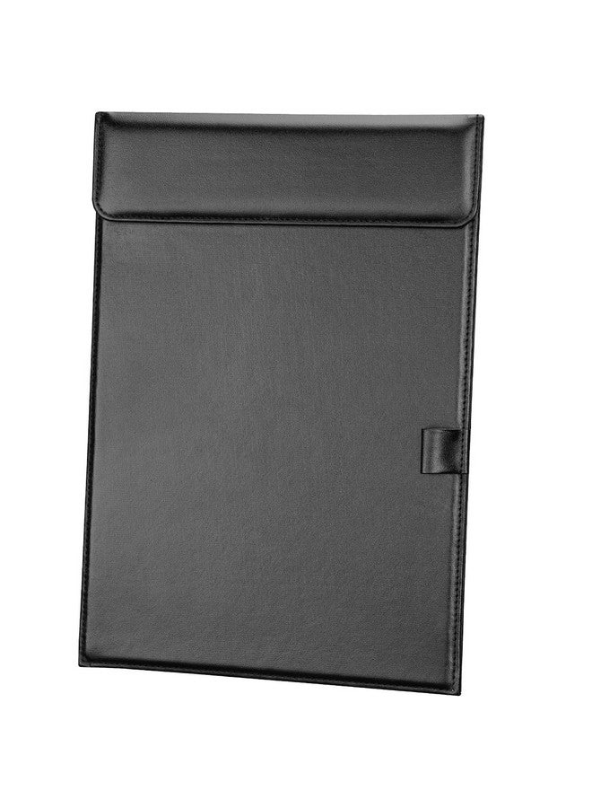 KINGFOM Pu Leather Hardboard Office Clipboard Magnetic Clip A4 Letter Size Clip Boards With Pen Holder For Nurses Students Teacher Black - Image 1