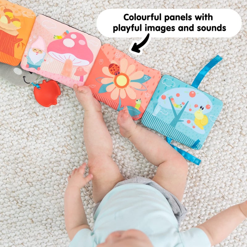 Lamaze Colorful Journey Caterpillar High Contrast Baby Book - Soft Fabric Baby Sensory Books - Includes Chewy Apple for Teething Babies - Baby Sensory Toys Ages 6 Months and Up - Image 3