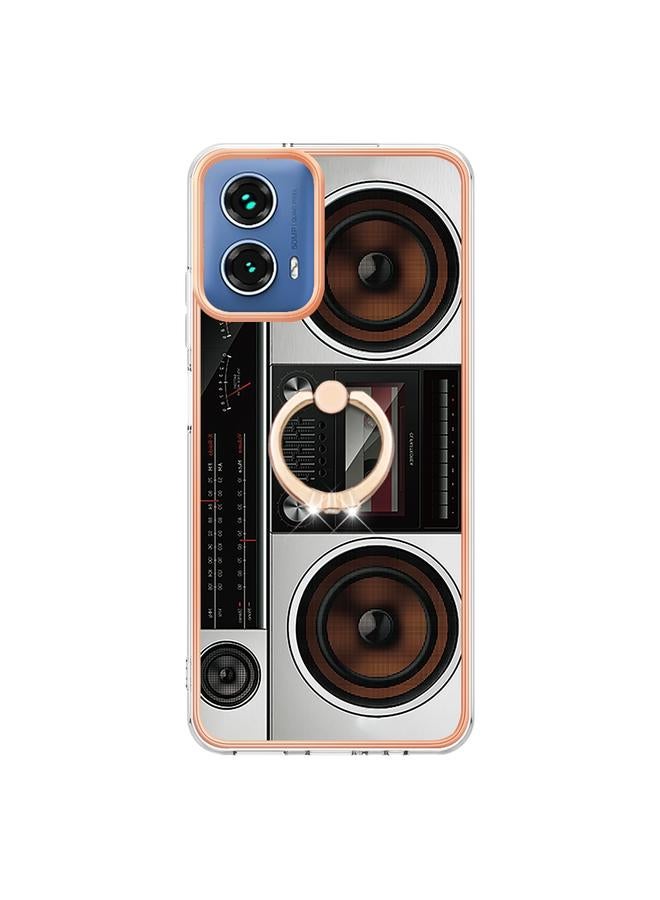 اس-توب جراب لهاتف Motorola Moto G34 مطلي بالكهرباء من الجانبين مع حامل حلقي - Image 2