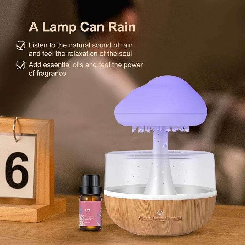 Illuminati store Humidifier for Home and Cloud Rain Diffuser and Snuggle Cloud Light Humidifier Raindrop Humidifier Relaxing Sound Essential Oil Diffuser for Home Office Rain Cloud Humidifier - Image 5