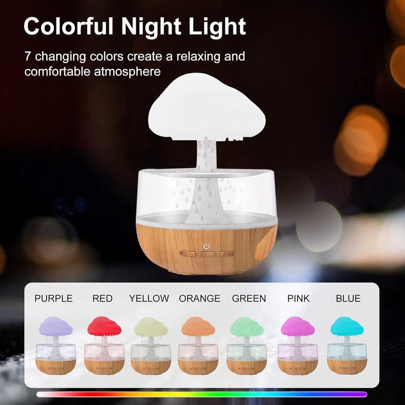 Illuminati store Humidifier for Home and Cloud Rain Diffuser and Snuggle Cloud Light Humidifier Raindrop Humidifier Relaxing Sound Essential Oil Diffuser for Home Office Rain Cloud Humidifier - Image 3