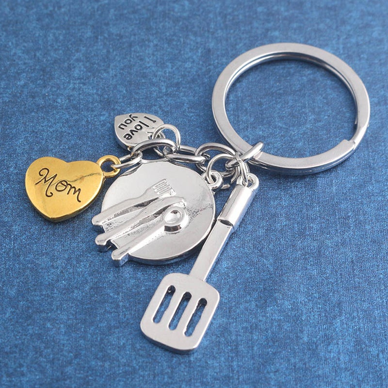 2pcs Letter Design Alloy Key Chains Mother's Day Father's Day - Image 1