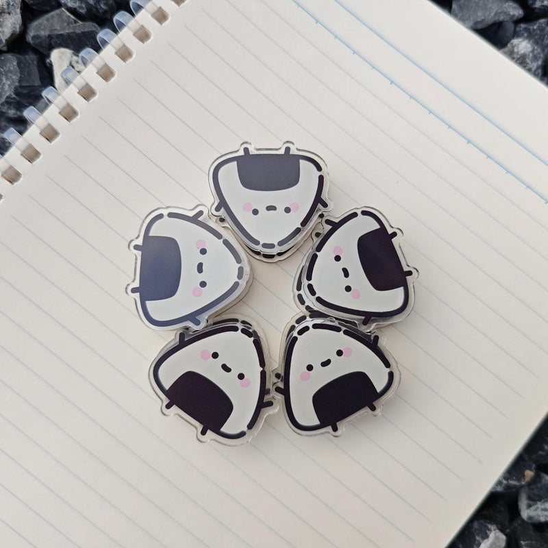 5pcs Cute Rice And Vegetable Roll Memo Clips Double Sided Bow Page Clips For Books Photos Anime Style Acrylic Bookmark Clips Gift Set - Image 4