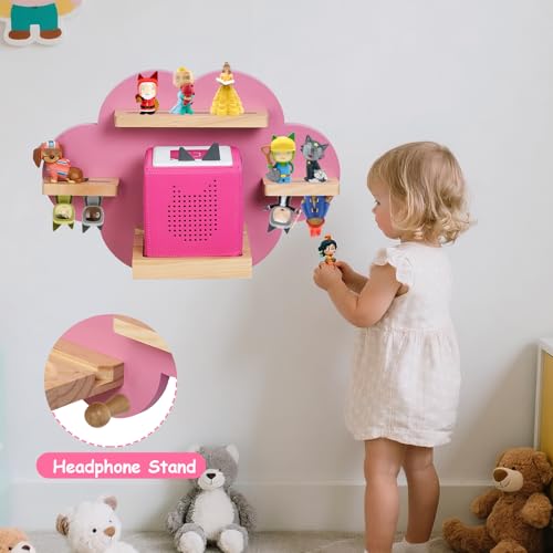 Conamily for Toines Box Shelf for TonieBox 21 Cloud Tonie Shelf Magnetic Pink Tonies Display 1220 Characters Compatible with Toniebox Player Storage Rack for Kids Play Room - Image 3