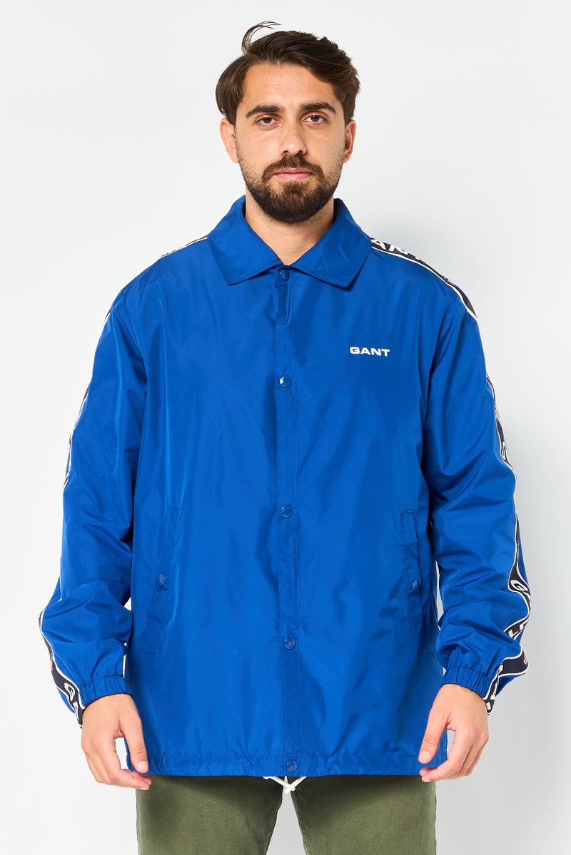 GANT Men Brand Logo Parka Jacket, Blue - Image 1
