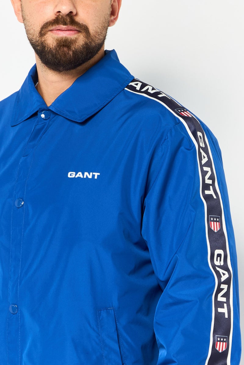 GANT Men Brand Logo Parka Jacket, Blue - Image 2