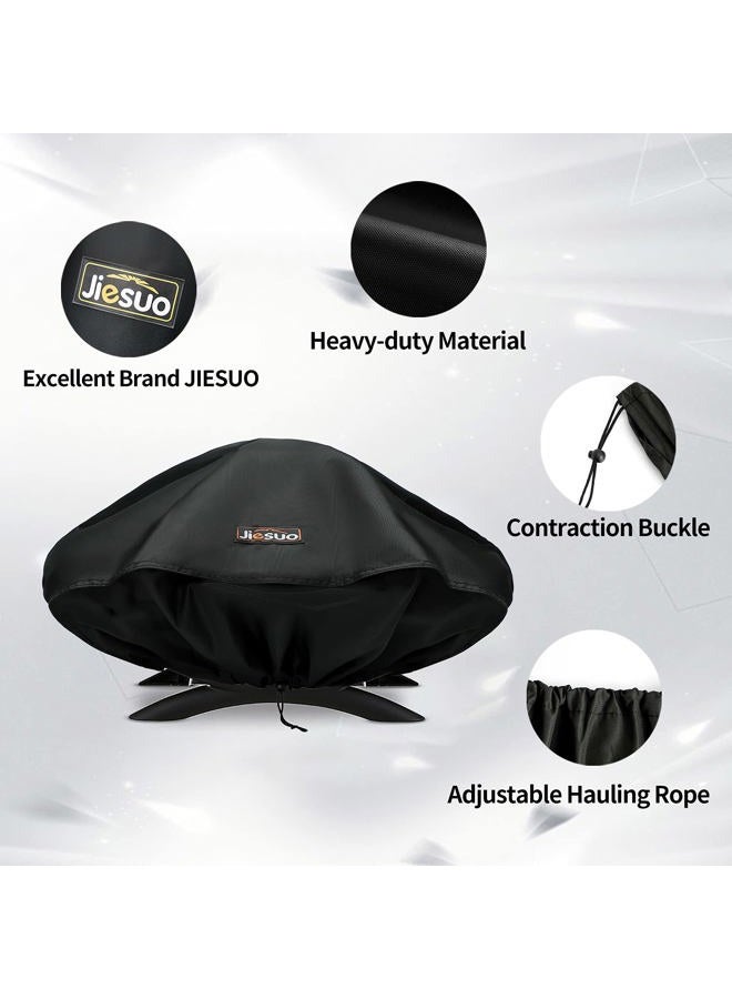 Jiesuo Weber Q Series Grill Cover, Fits Q100, Q1000, Q120, Q1200 and Baby Q, Black, Grill Cover - Image 3