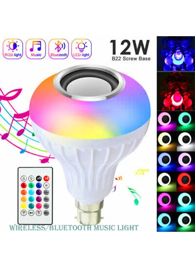 شوبي Remote Control Music Light Bulb Led Light Bulb 12 Watts With Bluetooth Speaker 