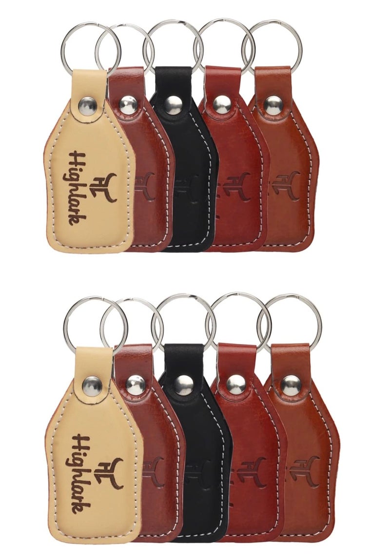 Highlark Signature Leather Finish Keychain for Men & Women | Durable Metal Key Holder for Car and Bike Keys | Elegant Everyday Accessory - Image 1