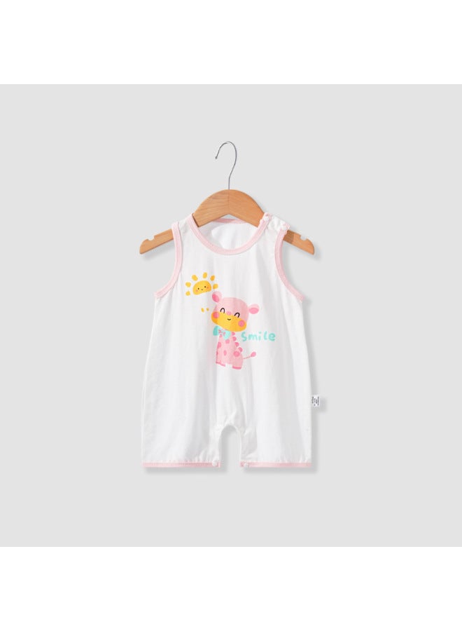 Baby Sleeveless Clothes Vest Summer Thin Newborn One-piece Jumpsuit Male And Female Baby Crawling Suit Jumpsuit Cartoon