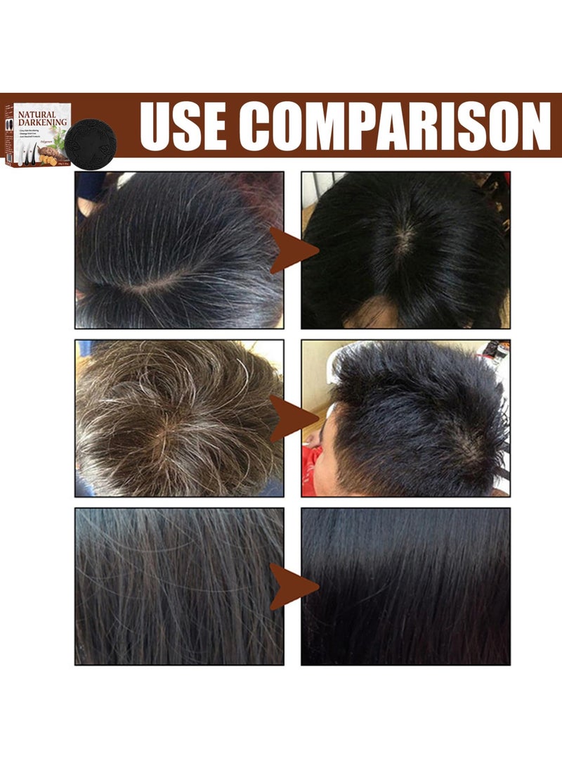 Excefore - Grey Hair Reverse Bar - Mane Root Activator Shampoo and Hair Color Restorer, Reverse Grey Hair Bar Shampoo, Natural Hair Darkening Soap for Grey Hair Care, 2 PCS - Image 1