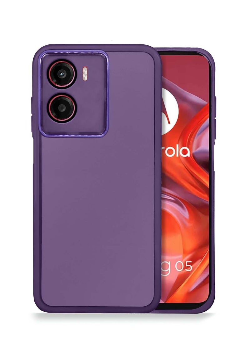 Wtech Motorola Moto G05 4G / Motorola Moto E15 4G 2025 Soft Transparent TPU Silicone Ultra Thin Phone Stylish Electroplated Camera Border Back Case Cover - Eggplant Purple