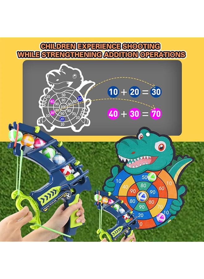 DMG TECH Target Shooting Games Kids Toys Archery Toy Set Safe Shooting Games Toys 1 Dinosaur Bow And Arrow With 24 Sticky Balls For 4 5 6 7 8 9 Years Old Boys Girls Toy Set Gift - Image 4