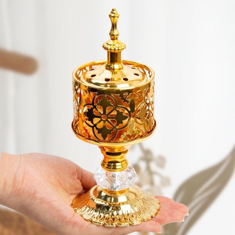 حامل بخور، مبخرة ذهبية، راتنج اللبان، مبخرة بخور، مثالية للعلاج العطري واليوغا والسبا، والمنزل والكنيسة المسيحية. - Image 2