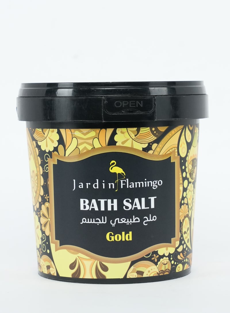 Jardin Flamingo نقع الفخامة الخالصة | ملح حمام جوهرة الذهب (1 كجم)
