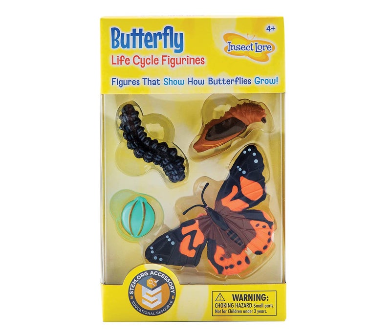 Insect Lore Butterfly Learning Toy 4 Piece Set Shows Metamorphasis Of A Butterfly - Image 2