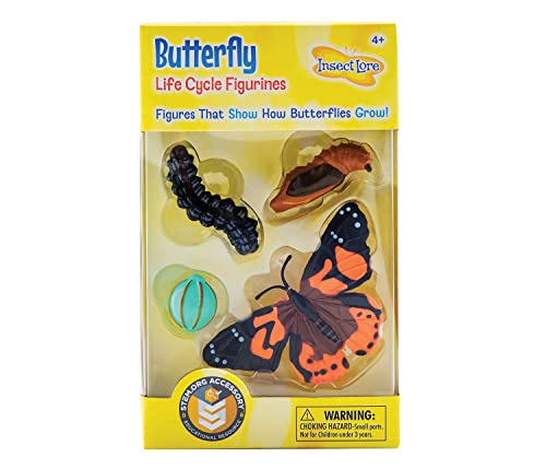 Insect Lore Butterfly Learning Toy 4 Piece Set Shows Metamorphasis Of A Butterfly - Image 1