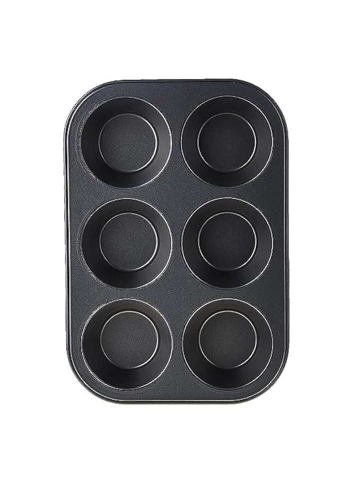 erorex - Maker Cup Jumbo Muffin Pan 6-Pieces, Black - Image 1