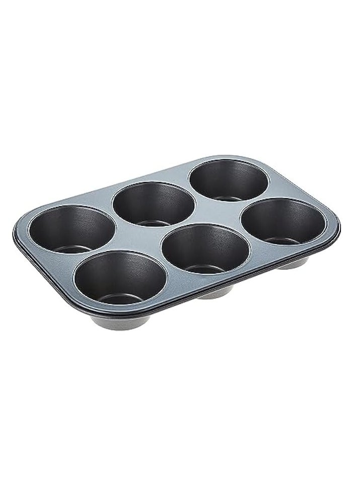 erorex - Maker Cup Jumbo Muffin Pan 6-Pieces, Black - Image 1
