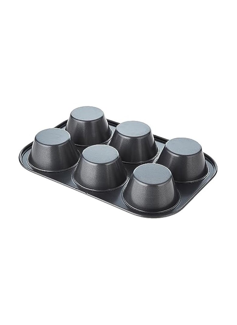 erorex - Maker Cup Jumbo Muffin Pan 6-Pieces, Black - Image 1