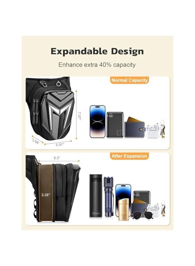 Arabest Thigh Bag with Leg Strap, Motorcycle Leg Bag Water-Resistant, Drop Leg Bag for Men Women, Sturdy EVA Drop Leg Pouch, Expandable Storage Saddle Bag for Cycling Hiking Climbing Fishing  - Image 5