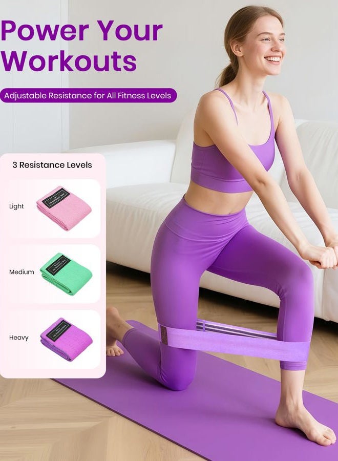 Fuelion Pilates Ring Set for Women, Home Workout Pilates Equipment with Resistance Bands, 14'' Magic Circle, Mini Ball, Pilates Starter Kit for Strength, Toning and Flexibility (Purple, Medium-Level2) - Image 5