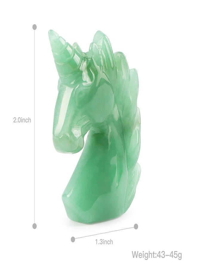 Artistone 2" Green Aventurine Jade Unicorn Stone Figurines Hand-Carved Crystal Unicorn Ornament Statue Symbol of Courage Sculpture Decoration Gift - Image 5