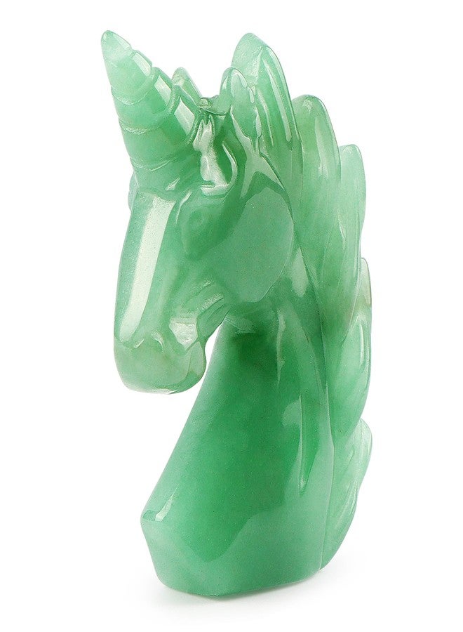 Artistone 2" Green Aventurine Jade Unicorn Stone Figurines Hand-Carved Crystal Unicorn Ornament Statue Symbol of Courage Sculpture Decoration Gift - Image 1