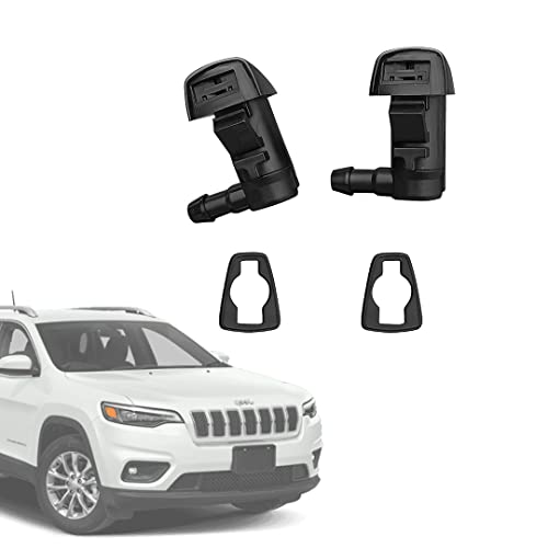 AMFRNE 68102968AB Premium Wiper Washer Nozzles Fit for 20142023 Jeep Cherokee 20152017 Chrysler 200 Windshield Washer Fluid Jet Nozzle Easy to Install 2 Pack 55112832AA - Image 1
