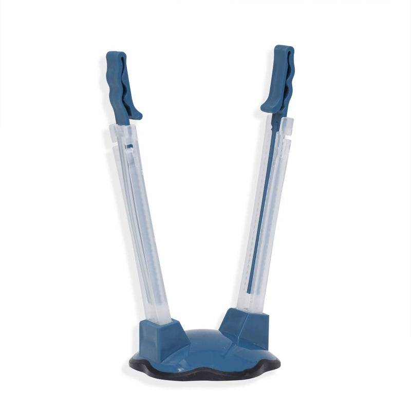 EXULTIMATE Exultimate Adjustable Baggy Clip Freezer Bag Holder Stand Sandwich Bag Holder for Easy Meals Prep Food Bag Holder Clip to Secure Foods and Liquids while Prepping with Non Slip Base Blue 