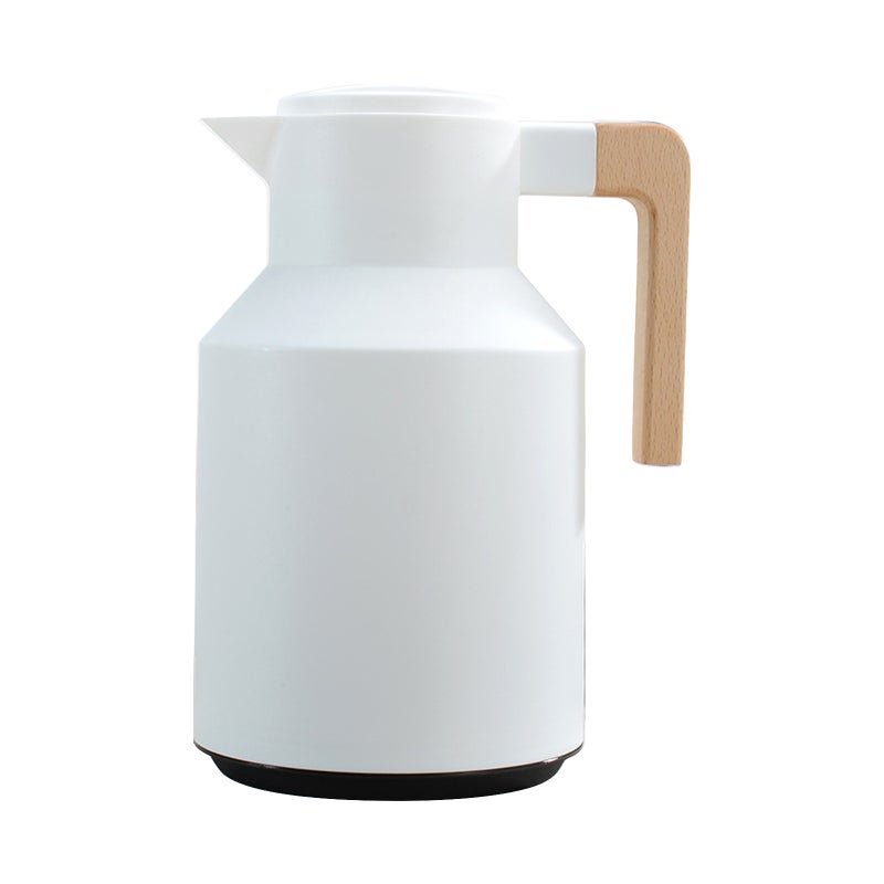 1L Thermal Coffee Carafe Double Walled Thermal Carafe Thermos Pot With Wood Handle Water Kettle Insulated Flask Tea Carafe Keeping Hot Cold - Image 1