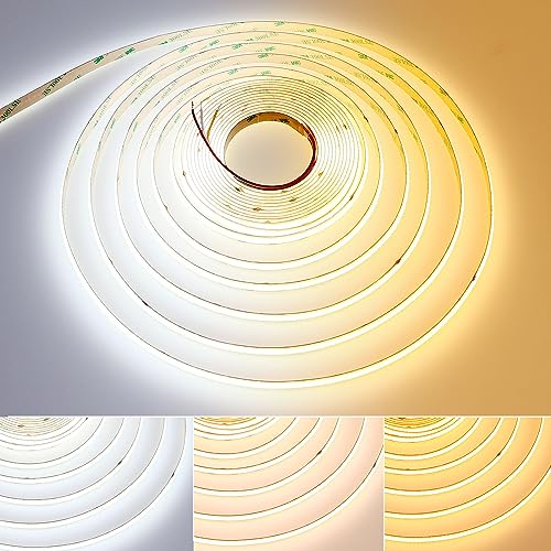 GOMING 24V 10M(32.8ft) CCT COB LED Strip 2700K-6500K Tunable White 624LED/M CRI 93+ Flexible IP20 Not Waterproof LED Tape Lights for Bedroom Home Decor(Controller and Power Supply Not Included) - Image 1