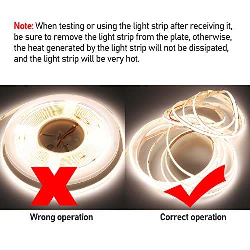 GOMING 24V 10M(32.8ft) CCT COB LED Strip 2700K-6500K Tunable White 624LED/M CRI 93+ Flexible IP20 Not Waterproof LED Tape Lights for Bedroom Home Decor(Controller and Power Supply Not Included) - Image 5