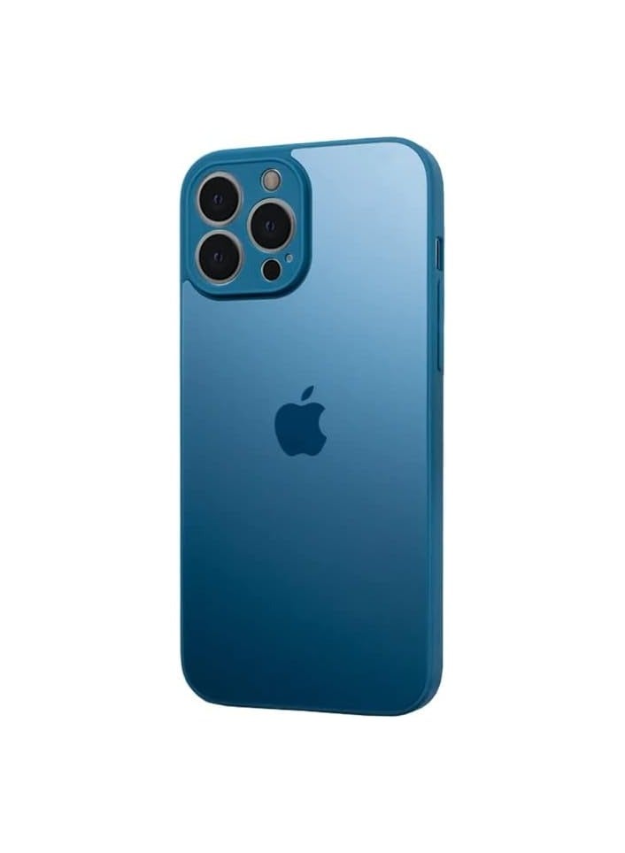 Compatible with iPhone 14 Pro Case[Full Camera Protection] Premium Matte Glass Shockproof Protective Phone Case Cover (navy Blue) 