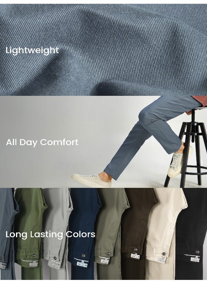 Beyoung - BEYOUNG Casual Regular-fit Savoy Blue Chino Pants for Men - Image 1
