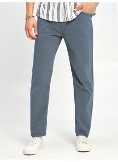 BEYOUNG Casual Regular-fit Savoy Blue Chino Pants for Men