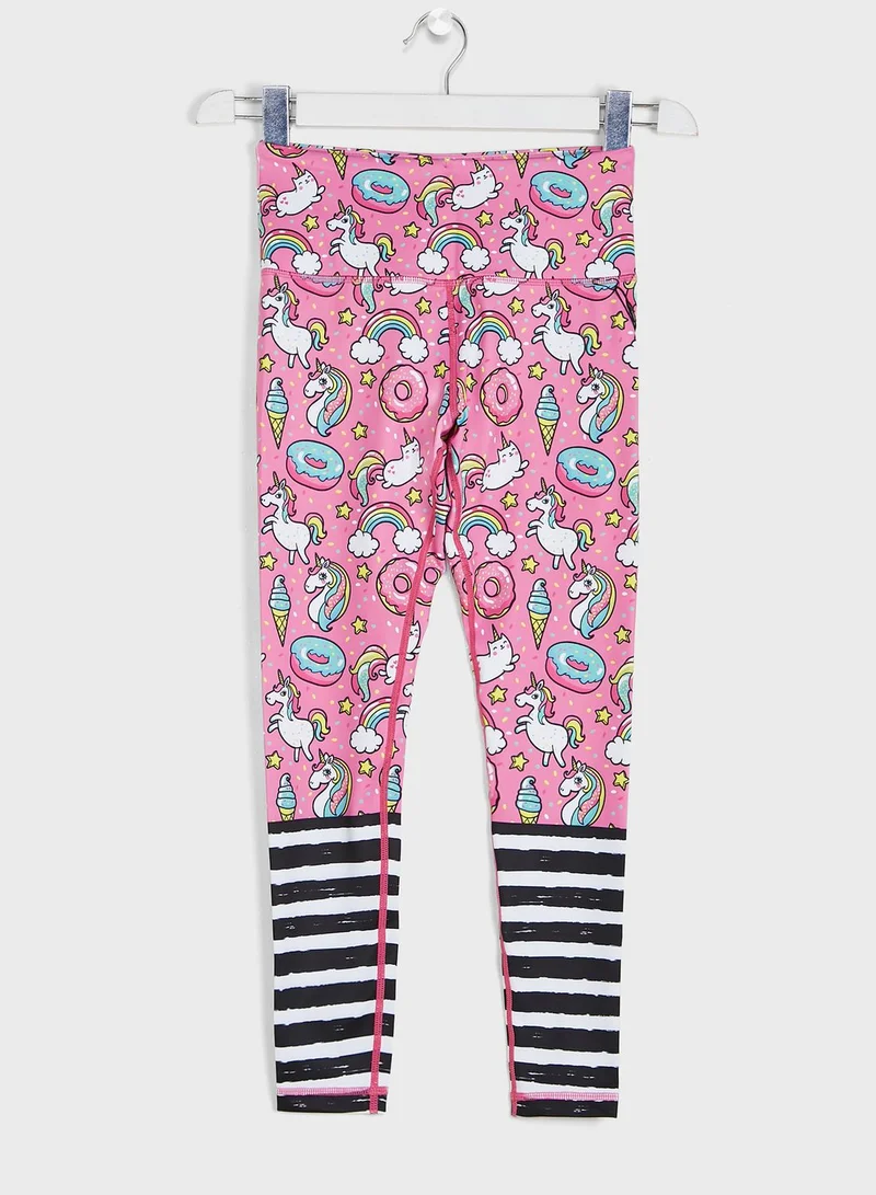 Flexi-Lexi Fitness Kids Rainbow And Unicorn Leggings