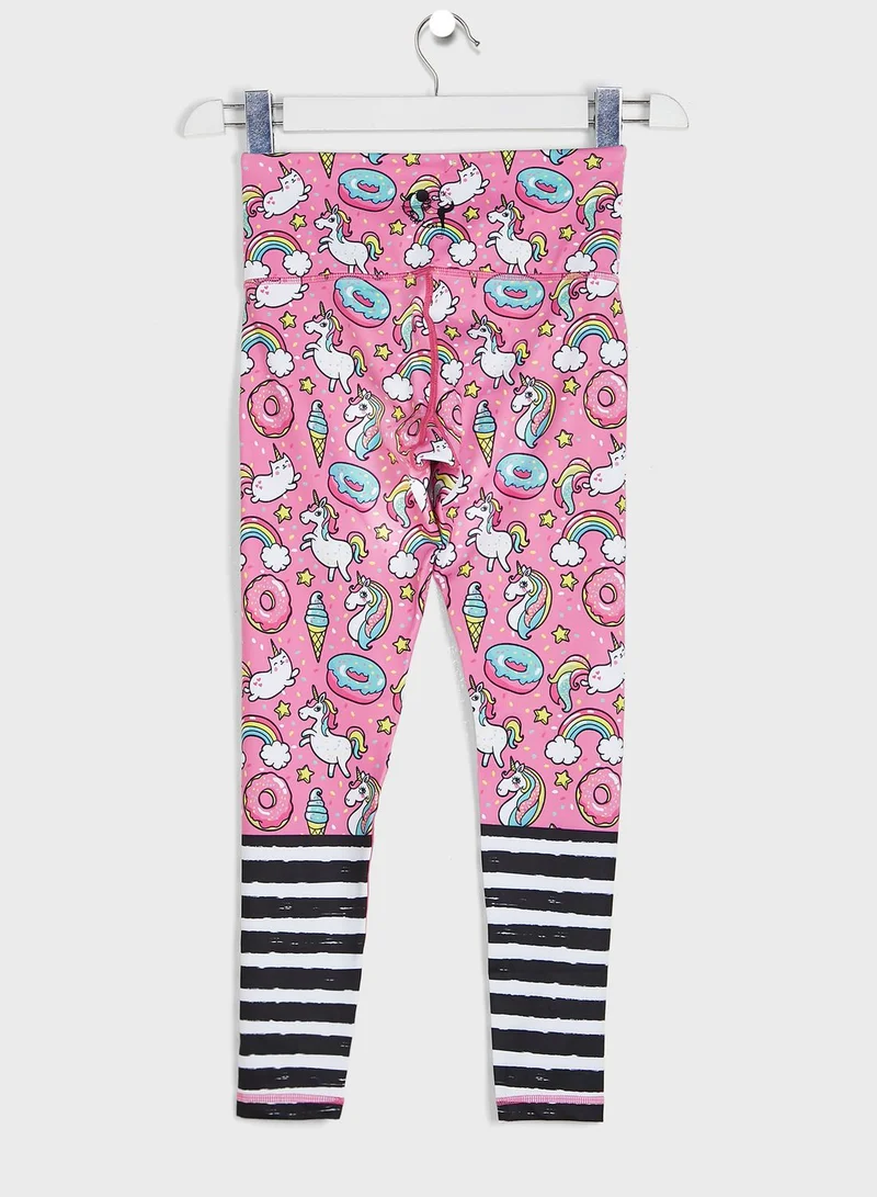 Flexi-Lexi Fitness Kids Rainbow And Unicorn Leggings