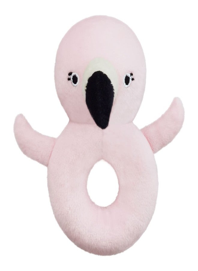 Doindute Baby Flamingo Soft Rattle Toy, Flamingo Plush Infant Shaker Rattle Easy-Grasp Stuffed Animal Toy, Gifts for Newborns Babies Toddlers Boys Girls, Pink, 5 Inches - Image 1
