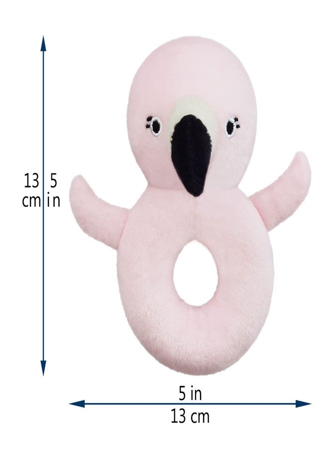 Doindute Baby Flamingo Soft Rattle Toy, Flamingo Plush Infant Shaker Rattle Easy-Grasp Stuffed Animal Toy, Gifts for Newborns Babies Toddlers Boys Girls, Pink, 5 Inches - Image 3