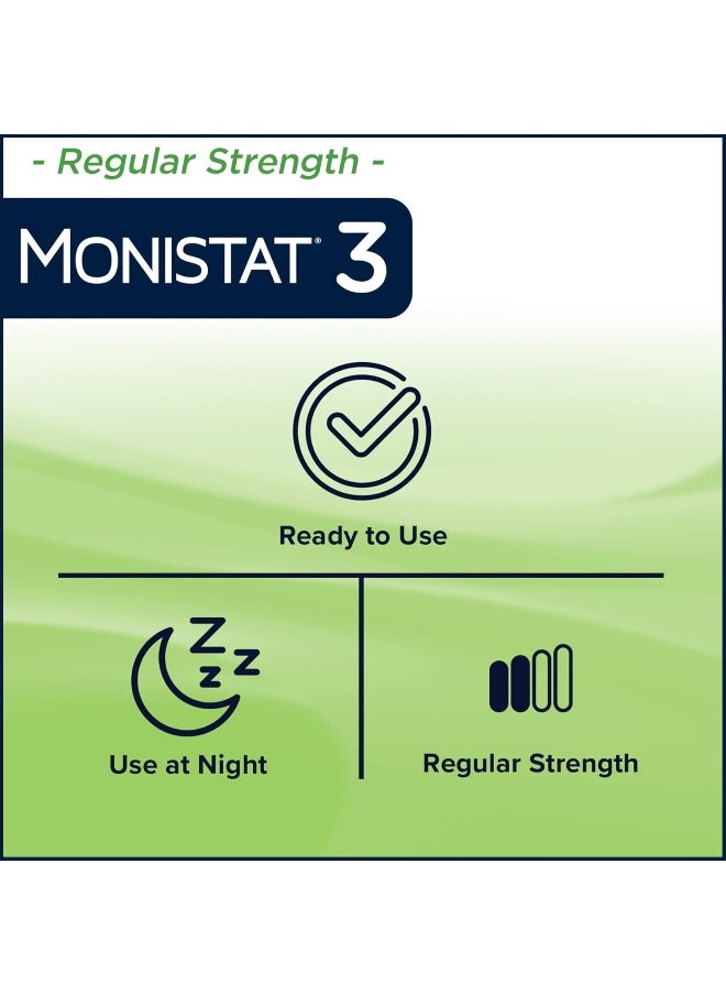 Monistat - Monistat 3 Day Yeast Infection Treatment for Women, 3 Miconazole Pre-Filled Cream Applicators, 1 Pack - Image 1